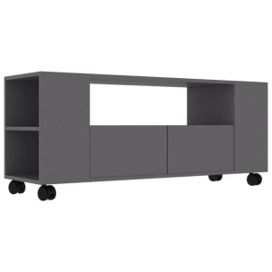 Szafka pod TV, szara, 120x35x43 cm, płyta wiórowa