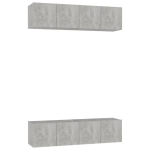 Szafki TV, 4 szt., szarość betonu, 60x30x30 cm, płyta wiórowa