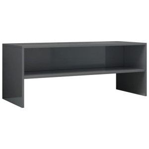 Szafka pod TV, szara, wysoki połysk, 100x40x40cm, płyta wiórowa