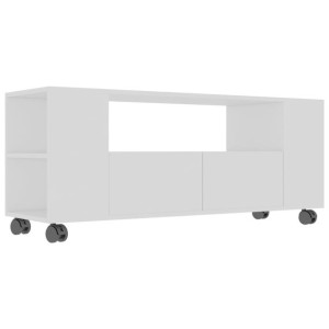 Szafka pod TV, biały, 120x35x48 cm, materiał drewnopochodny