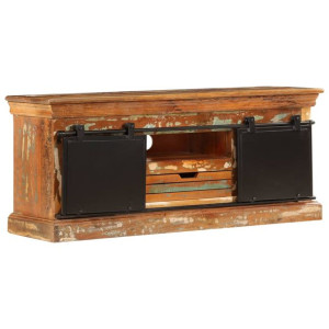 Szafka pod TV, 110x30x45 cm, lite drewno odzyskane