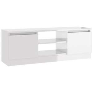 Szafka pod TV, z drzwiczkami, biała z połyskiem, 102x30x36 cm