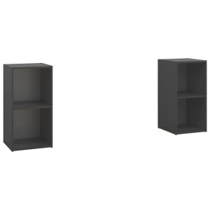 Szafki TV, 2 szt., szare, 72x35x36,5 cm, płyta wiórowa