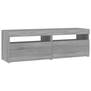 Szafki TV z LED, 2 szt., szary dąb sonoma, 60x35x40 cm