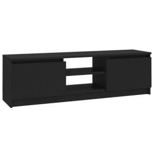 Szafka pod TV, czarna, 120 x 30 x 35,5 cm, płyta wiórowa