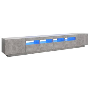 Szafka pod TV z oświetleniem LED, szarość betonu, 260x35x40 cm