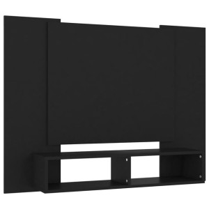 Wisząca szafka pod TV, czarna, 120x23,5x90 cm, płyta wiórowa