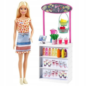 Barbie Smoothie Bar Zestaw z Lalką GRN75 Mattel
