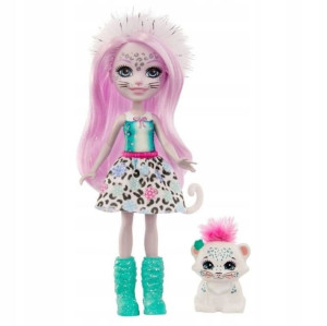 Enchantimals Lalka Sybill Snow Leopard i Flake