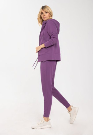 Spodnie Dresowe Fioletowe Damskie N-alis Xl