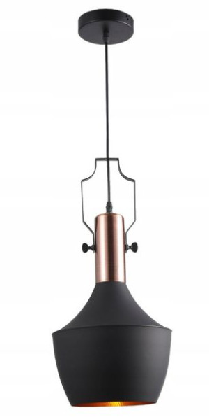 LAMPA SUFITOWA WISZĄCA CZARNA Metal Złota