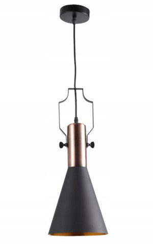LAMPA SUFITOWA WISZĄCA CZARNA Metal Złota