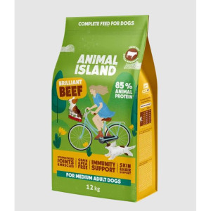 Animal Island Sucha Karma Dla Dorosłych Psów Średnich Ras z Wołowina 12 kg