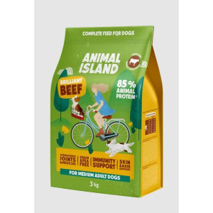 Animal Island Sucha Karma Dla Dorosłych Psów Średnich Ras z Wołowina 3 kg