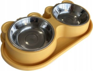 Podwójna Miska Metalowa Dla Psa Kota 12cm Uszy
