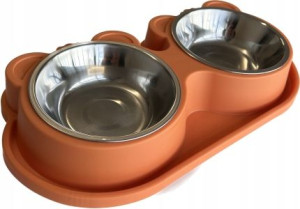 Podwójna Miska Metalowa Dla Psa Kota 12cm Uszy
