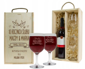 Prezent Na Rocznicę Ślubu Kieliszki Na Wino 250ml W Pudełku Jubileusz