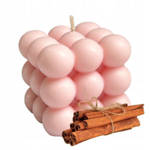 Świeca BUBBLE CYNAMON wolnostojąca soja RÓŻ 160g