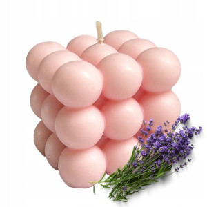 Świeca BUBBLE LAWENDA wolnostojąca soja RÓŻ 160g