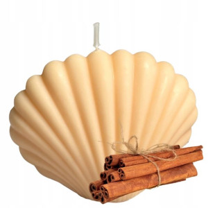 Świeczka pomarańczowa MUSZLA SHELL cynamon 155g