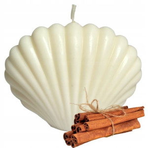 Świeczka MUSZELKA SHELL MUSZLA cynamon ecru 155g