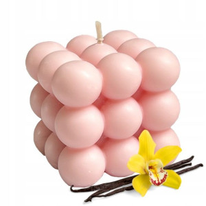 Świeca BUBBLE WANILIA wolnostojąca soja RÓŻ 160g