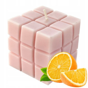 Świeca Kostka Rubika POMARAŃCZA SOJOWA 225g 6x6cm