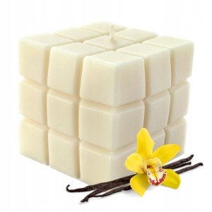 Świeca Kostka Rubika WANILIA SOJOWA 225g ecru 6x6