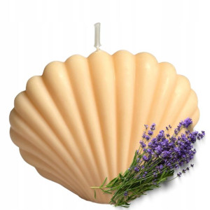 Świeca pomarańczowa MUSZLA SHELL lawenda 155g