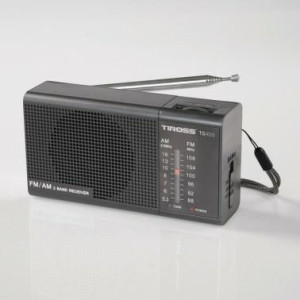 Tiross Radio Mini Przenośne Na Baterie Czarne