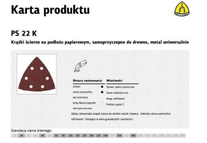 Klingspor Krążek Ścierny Samoprzyczepny Trójkątny 96mm Ps22k Gr. 60 Gls15 /