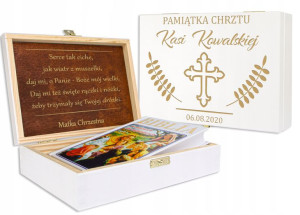 Biblia Na Chrzest Święty Pierwszą Komunię W Pudełku Z Grawerem Prezent