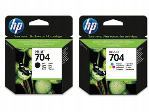 Zestaw tuszy HP 704 czarny CN692AE + kolor CN693AE