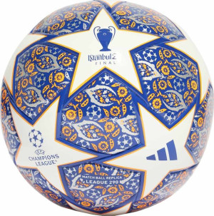 Piłka nożna adidas Junior UCL League Istanbul 290 biało-niebiesko-pomarańcz