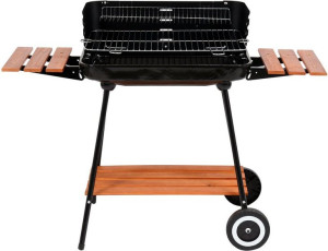 Grill węglowy z półkami, ruszt 53*33cm