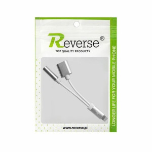 Adapter Reverse Lightning/jack 3.5mm + Lightning Biały