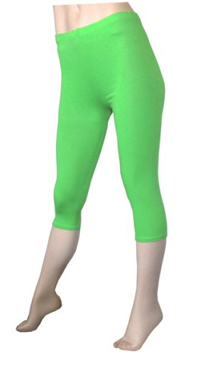 Legginsy getry bawełniane 3/4 rybaczki XXL limonka