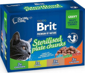 Br.cat Pouches 1200g Sterile Plate (12x100g)
