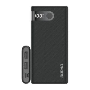 Dudao powerbank 10000 mAh 2x USB / USB Typ C / micro USB 2 A  czarny