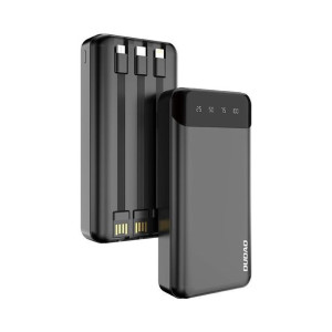 Dudao pojemny powerbank z 3 wbudowanymi kablami 20000mAh C + micro + Lightn
