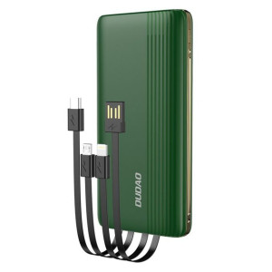 Dudao K4Pro powerbank z wbudowanymi kablami 10000mAh wyświetlaczLED zielony