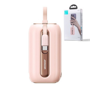 Joyroom powerbank 10000mAh Colorful Series 22.5W z 2 kablami różowy