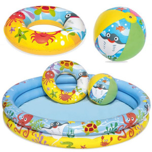 Bestway SET Basen piłka kółko brodzik 122cm  51124