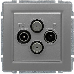 Gniazdo antenowe RTV SAT + SAT aluminium
