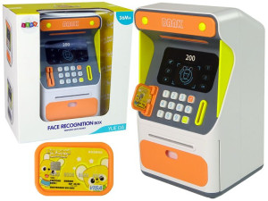 Bankomat Skarbonka Czujnik Rozpoznawania Twarzy PIN Oszczędzanie Pomarańczo