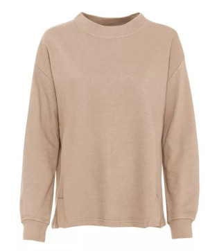 Bonprix Beżowa Prosta Bawełniana Bluza Wycięcia Oversize 36-38 922832