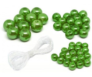 Zestaw Koraliki Perły 102szt + Gumka 3m Zielone