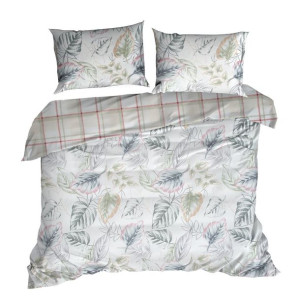 Pościel Bawełna Renforce 160x200 + 2 Poszewki 70x80 Miła Liście