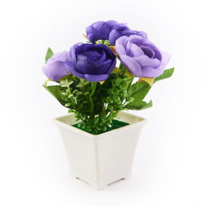 SZTUCZNE KWIATY W DONICZCE 18cm różne kolory