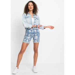 Bonprix Jeansowe Spodenki Shorty Podwijane Nadruk Jeansy 44-46 906200